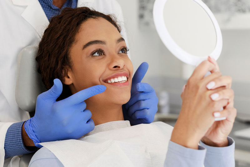 dental patient smiling after procedure