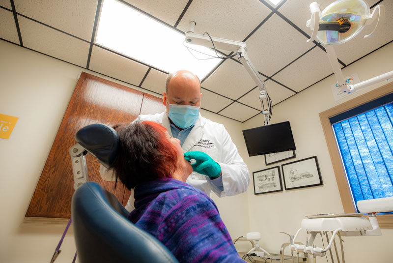 dental patient undergoing dental implant procedure